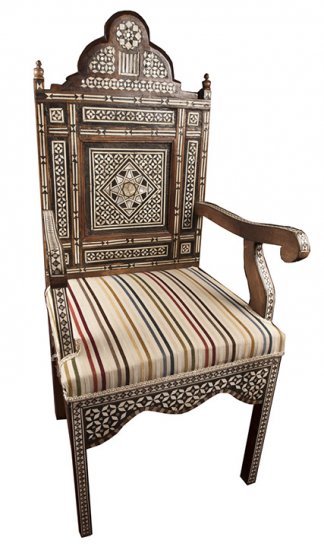 Syrian Mother Of Pearl Inlaid Chair Artiquea